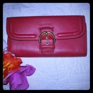 Authentic Red leather Coach wallet